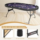 10 Player 84in Foldable Poker Table texas Holdem Table For Game Room With Padded