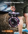                                  Camping Fan With Dual Motor  Battery Operated Fan With 4 Led La