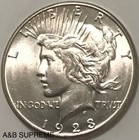 1923 S Peace Dollar From Obw Roll Estate Sale Choice-gem Bu Unc  90  Silver