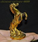 2 8  Old Chinese Bronze Gilt Fengshui 12 Zodiac Year Horse Wealth Lucky Statue