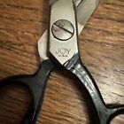 Vintage  Joy 9    Super-edge Pinking Shears Sewing Scissors Forged Steel W guard
