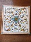 Antique 8 Inch Fireplace Wall Tile Floral Bird Art Montreau Lm   Cie Creil