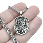 Archangel Saint St Michael Protect Us Medal Shield Pendant Necklace W 20  Chain