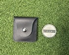 Titleist T Series Double Sided Ball Marker Coin   Leather Carry Pouch - Rare