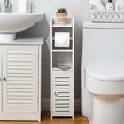 Toilet Paper Holder Stand Small Bathroom Storage Cabinet Bathroom Organizer New