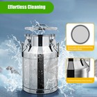 30l Milk Can Stainless Steel Wine Pail Bucket Jug Oil Barrel Canister With Lid