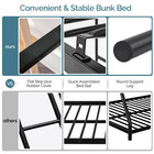 Loft Bed Twin Size With Flat Ladder Rung For Kids Teens Adults Heavy Duty Metal