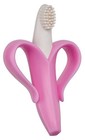 Baby Banana Pink Teether Toothbrush - Infant Training Silicone Teether