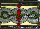 Stained Glass Transom Window Hanging Panel  30 X 13  Including The Hooks