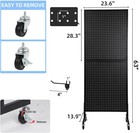 Metal Pegboard Display Stand Retail Display Stand With Wheels Craft Display Rack