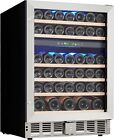 52 Bottles Wine Fridge Dual Zone Wine Cooler Refrigerator With 40   60  f Digital