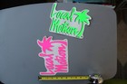 Local Motion Hawaii Neon Pink Green 80 s Surf Vintage Surfing Sticker - Lot Of 2