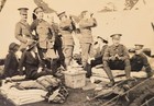 Antique Wwi British Soldiers   Charity Visitors Camp Photograph  9x9 Cm  Bh1
