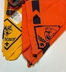 3 Older Style Cub Scout Neckerchiefs Yellow Wolf  Baby Tiger   Webelos Used