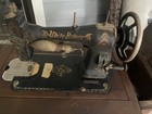Antique White Rotary Sewing Machine And Martha Washington Cabinet