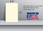 250 Sheets Cream Colored Legal Size Cardstock  8 5 X 14 Inches  - 65lb Cover