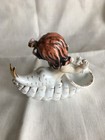 Rare Mcm Lefton Mermaid On Shell Frog Figurine Kw80031