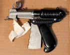 Vintage 1930 s Black Nu-matic Toy Paper Buster Gun - Space Ray Gun - Works 