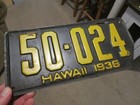 1938 Hawaii License Plate