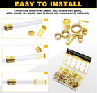 180pcs Brass Compression Sleeves Ferrules   Inserts Tube Od 1 2  3 8  5 16  1 4 