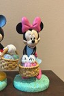 Cute Set Of Mickey   Minnie Mouse With  Easter Egg Basket Figurine New 10   