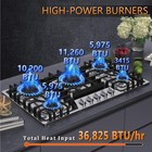 Kadorer 36  Inch Gas Cooktop Propane Gas Stove Top With 5 Burners Griddle Ng lpg