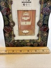 Enamel And Rhinestone  Framefiligree Edge Floral Holds  4x6 Photo