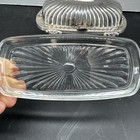    vintage Ornate Silver-plated Roll Top Butter Dish With Glass Insert   