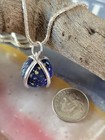Genuine Seaham Scottish Blue Multi-colored Confetti Marble Sea Glass Necklace