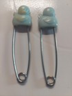  1960s Vintage Ducks  Diaper Pins  Blue And Yellow 6 Total