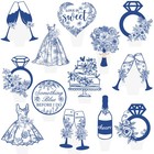 48pcs Something Blue Before I Do Theme Cupcake Toppers 2 4 Inches  