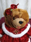 Dan Dee Snowflake Friends Christmas Bear Plush   Red Velvet Dress   Nos W  Tags