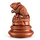 Carved Wood Mouse Finial Newel Post Topper Decorative Stair Banister Cap
