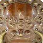 Vintage Sino Tibetan Foo Lion Brass Door Knocker