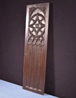 31  Tall French Antique Gothic Revival Panel In Solid Oak Wood Salvage