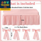 Pink Crib Bed Skirts With 4 Large Cot Bow Baby Crib Skirt For Boys Girls Nursery