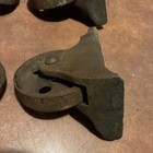 Vtg Antique Old Large Cast Iron Industrial Safe Caster Wheel Set Of 4 Heavy Duty