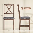 Farmhouse Wooden Dining Chairs Set Of 2  Kitchen Chairs With Padded Seat  Gray