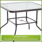 Outdoor Patio Dining Set 6-piece W  Umbrella   4 Foldable Chairs Square Table Us