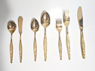 50 Pcs Riviera Golden Bouquet Gold Plated Stainless Steel Flatware 8 Place Set 2
