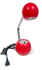 Vintage Red Atomic Desk Lamp Hi lo Pomtrex Folding Mcm Works Space Age