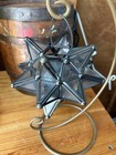 Vintage Moravian Star Lantern And Candle Holder With Hanging Stand Base