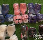 Fly Cowhide Boxing Sparring Set   Gloves Headgear Groin Guard Focus Mitts 