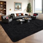  Black Rug For Bedroom 4x6 Furry Carpet For Boys Girls Shaggy Fuzzy Rugs For 