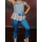 Weissman Kids Large Iridescent Sequin Blue Dance Costume   Pants   Accessories