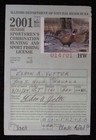 Rw68 - 2001 Federal Duck Stamp On Illinois Hunting License