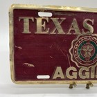 Vintage Texas A m University Aggies Specialty License Plate Rare