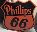 Phillips 66 Rare Porcelain Heavy Metal 48 Inches Double Side Bo