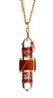 Etheric Weaver Siberian Aqua Quartz Copper Wire Pendant   14k Gf Necklace