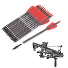 36x 7 5  Crossbow Bolts Carbon Shaft Arrows 2 vanes Crossbow For Cobra System R9